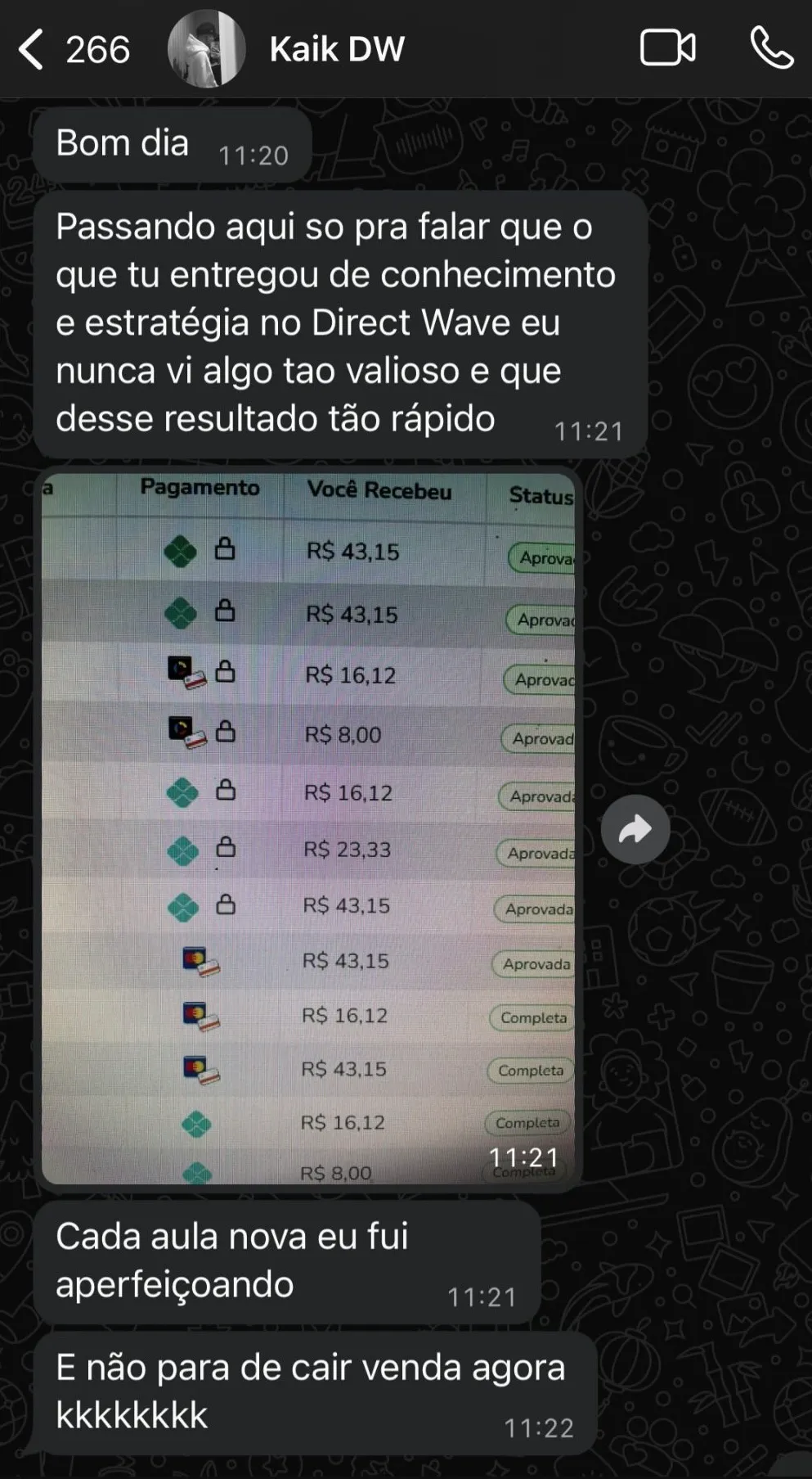 Depoimento aluno 1